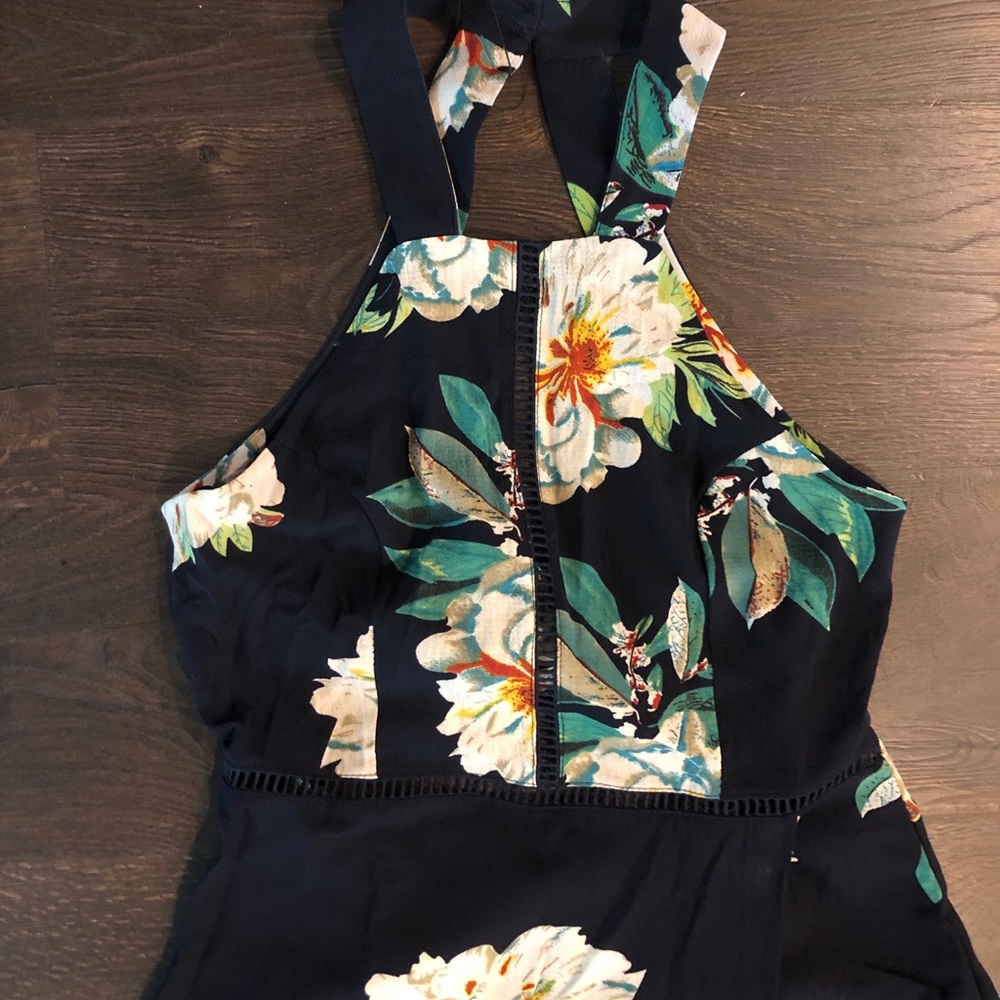Bohemian Halter Floral Navy Maxi